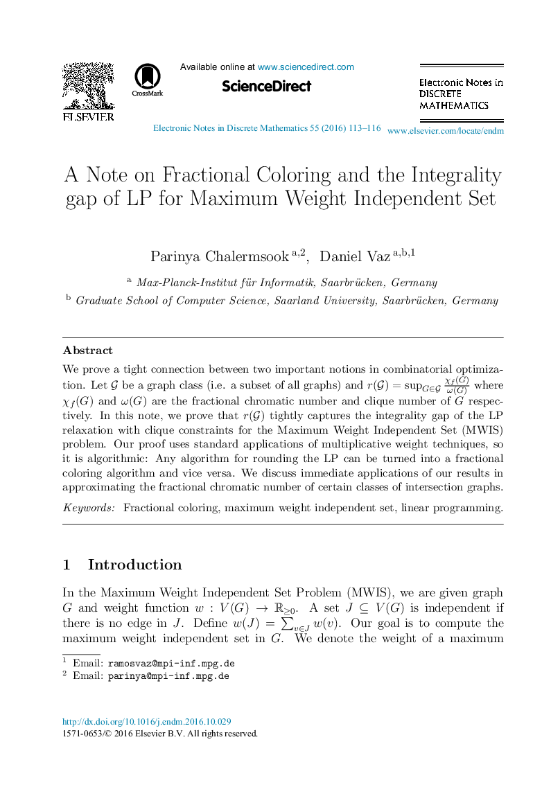 A Note on Fractional Coloring and the Integrality gap of LP for Maximum Weight Independent Set