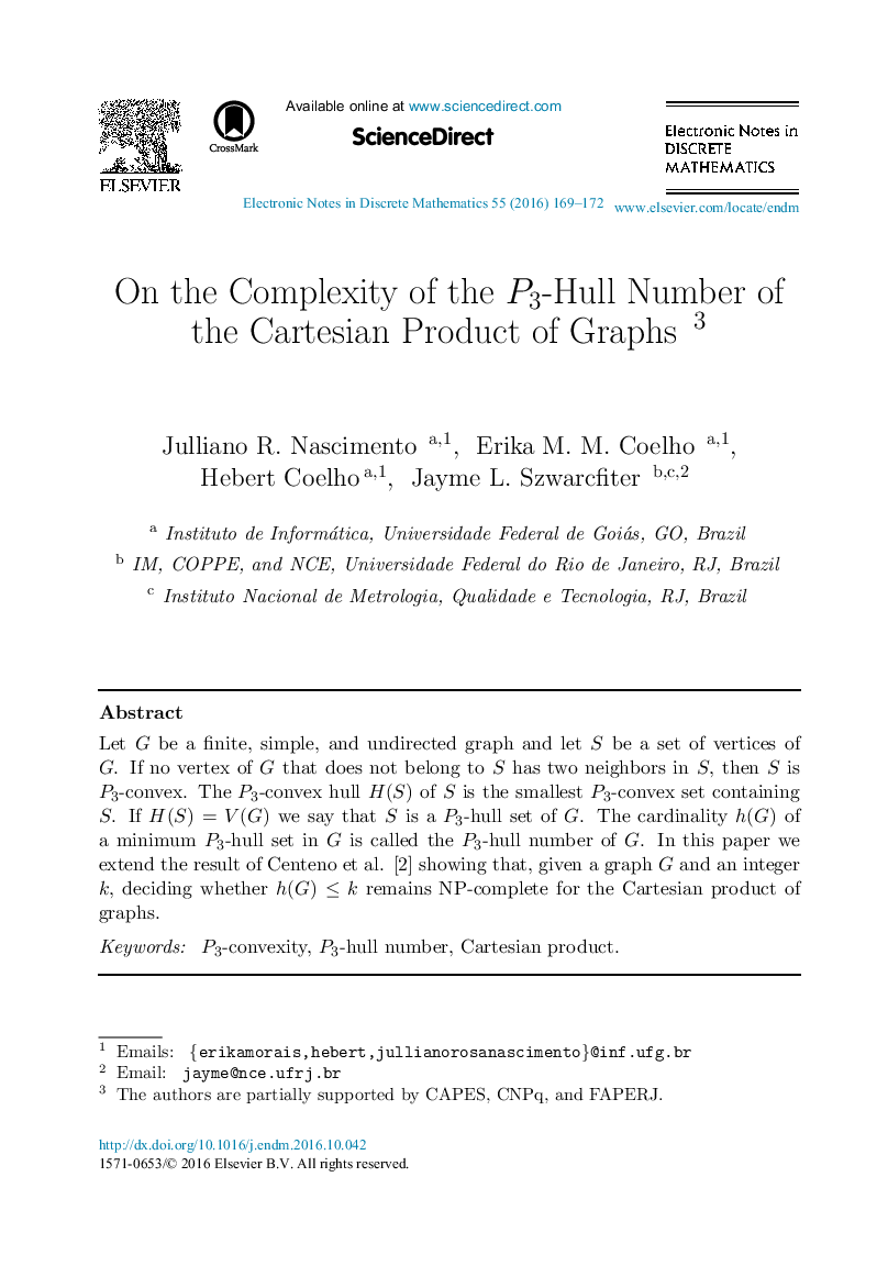 On the Complexity of the P3-Hull Number of the Cartesian Product of Graphs