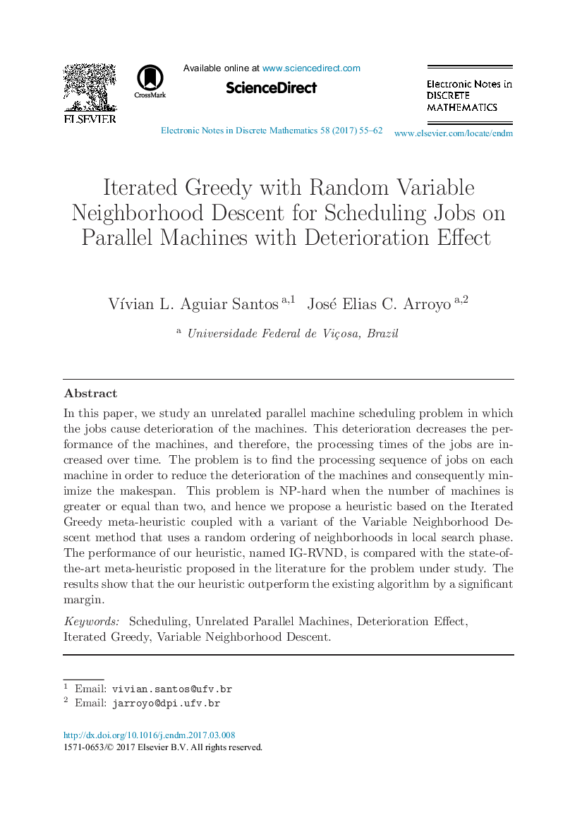 Iterated Greedy with Random Variable Neighborhood Descent for Scheduling Jobs on Parallel Machines with Deterioration Effect