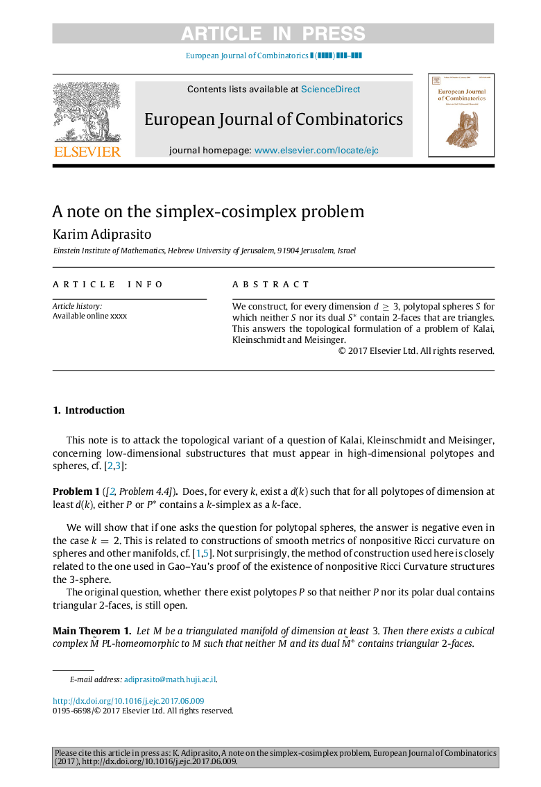 A note on the simplex-cosimplex problem