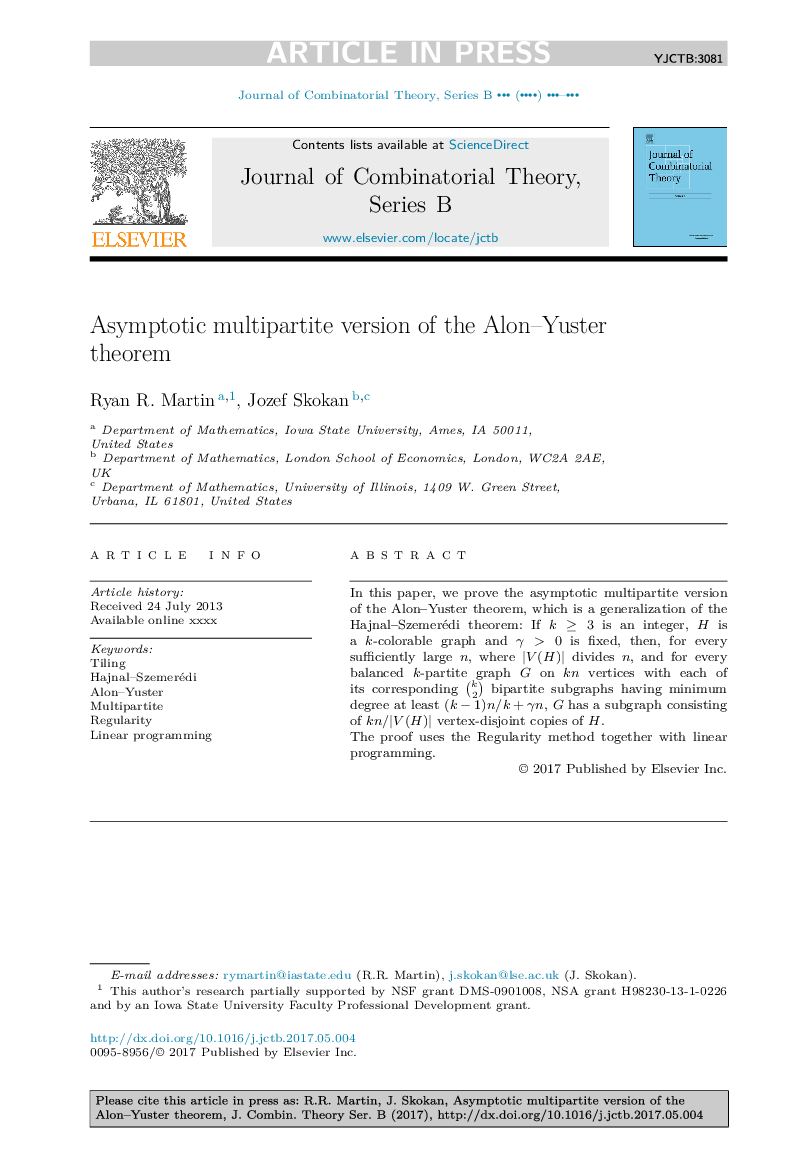 Asymptotic multipartite version of the Alon-Yuster theorem