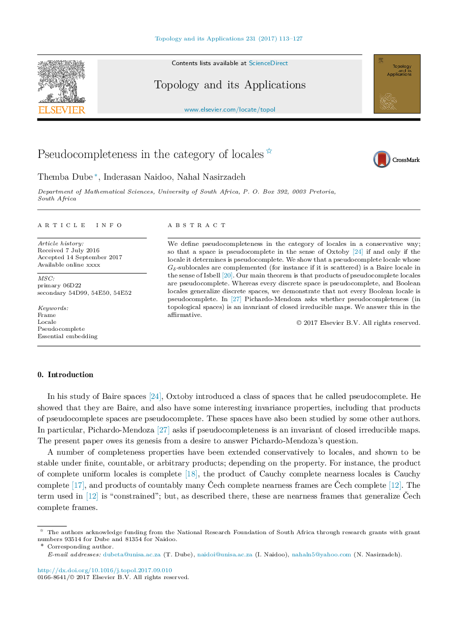 Pseudocompleteness in the category of locales