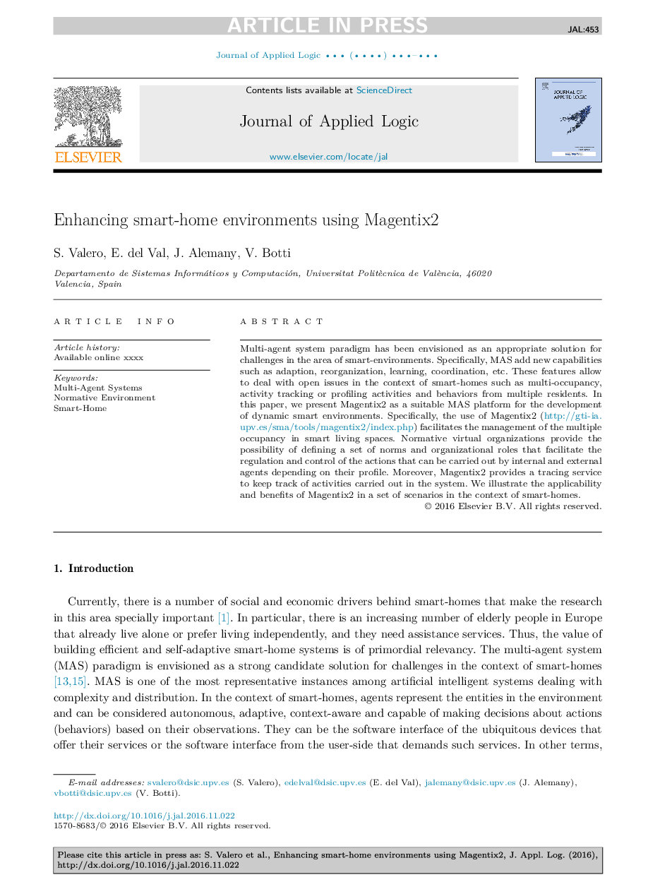 Enhancing smart-home environments using Magentix2