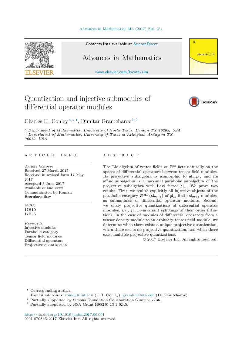 Quantization and injective submodules of differential operator modules