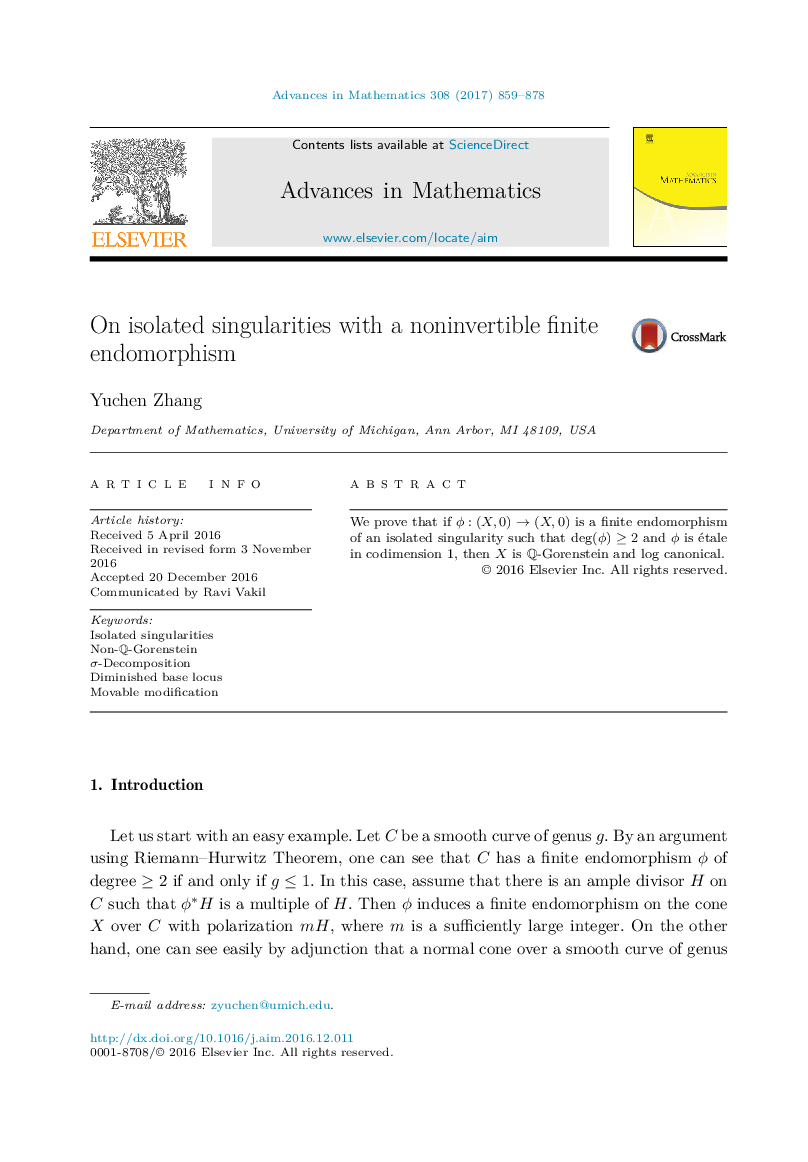 On isolated singularities with a noninvertible finite endomorphism