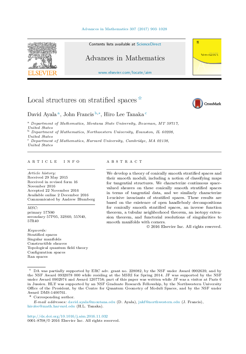 Local structures on stratified spaces