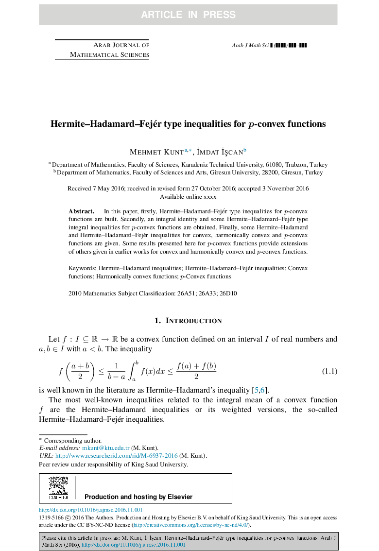 Hermite-Hadamard-Fejér type inequalities for p-convex functions