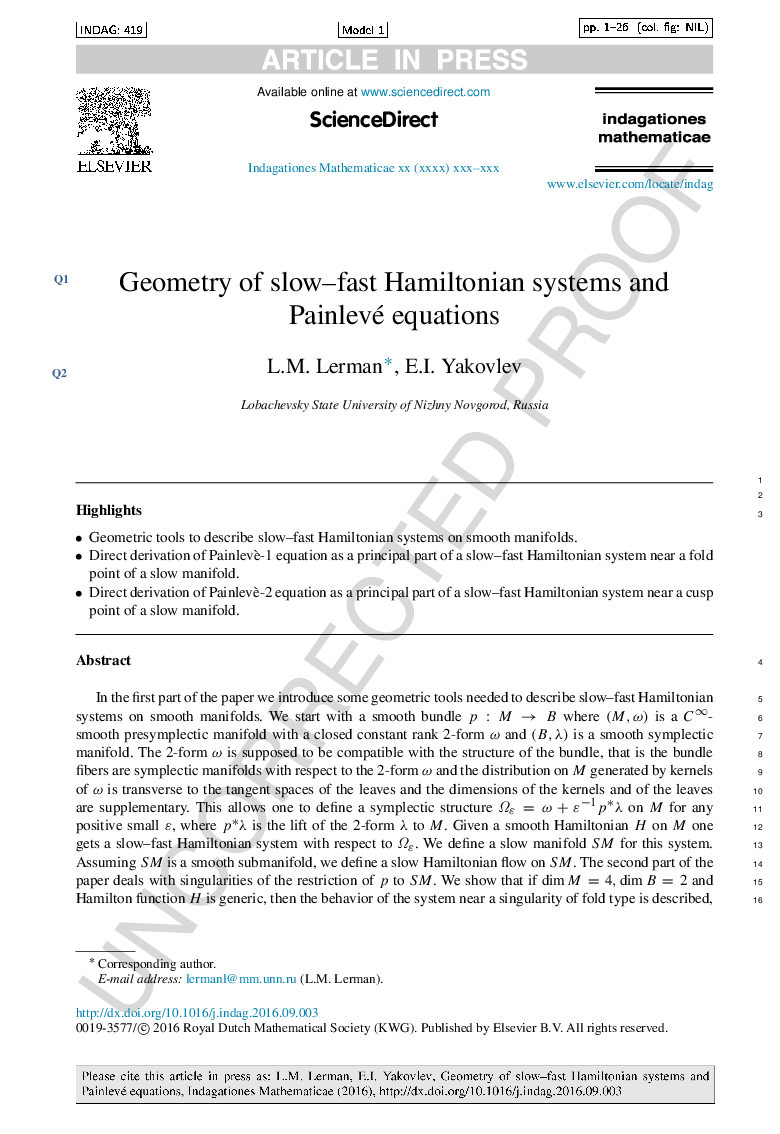 Geometry of slow-fast Hamiltonian systems and Painlevé equations