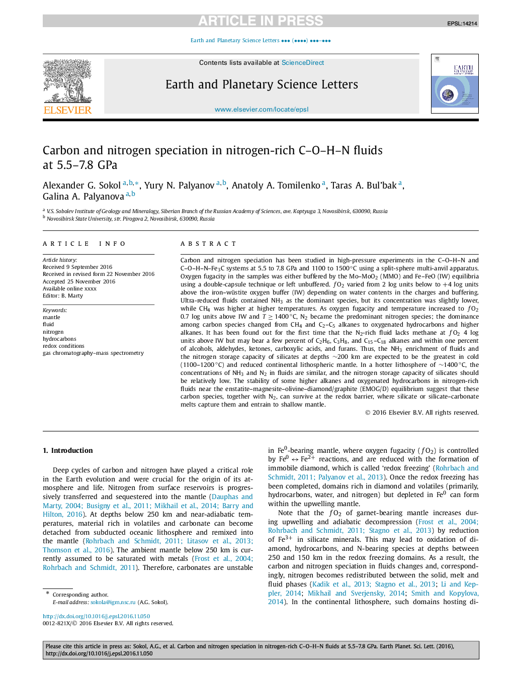 Carbon and nitrogen speciation in nitrogen-rich C-O-H-N fluids at 5.5-7.8 GPa