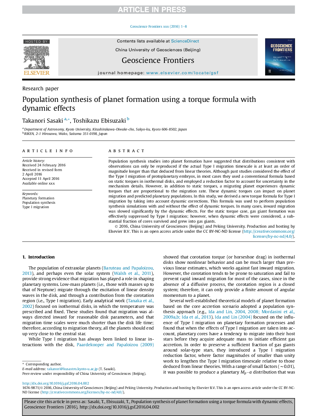 Population synthesis of planet formation using a torque formula with dynamic effects