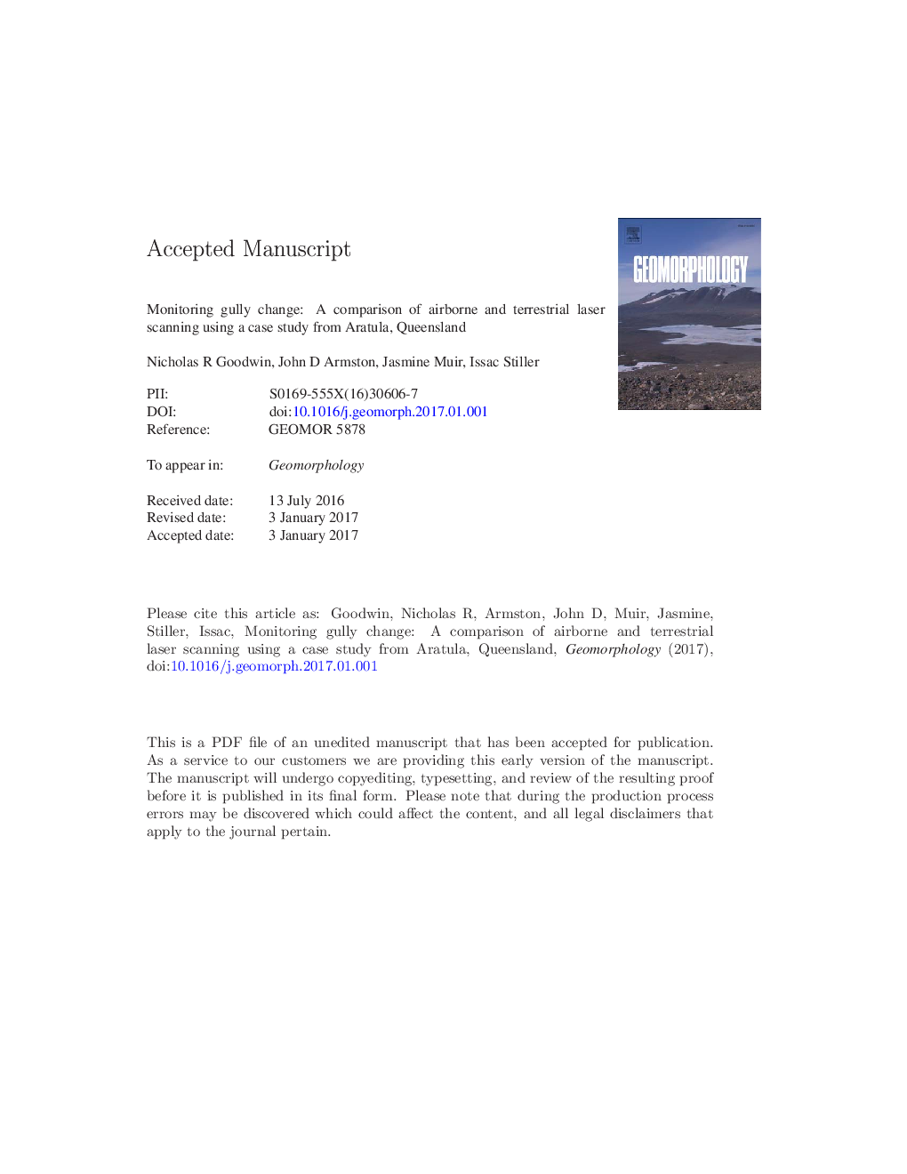 تغییرات تغییرات جابجایی: مقایسه اسکن لیزر هوایی و زمینی با استفاده از یک مطالعه موردی از آراتولا، کوئینزلند