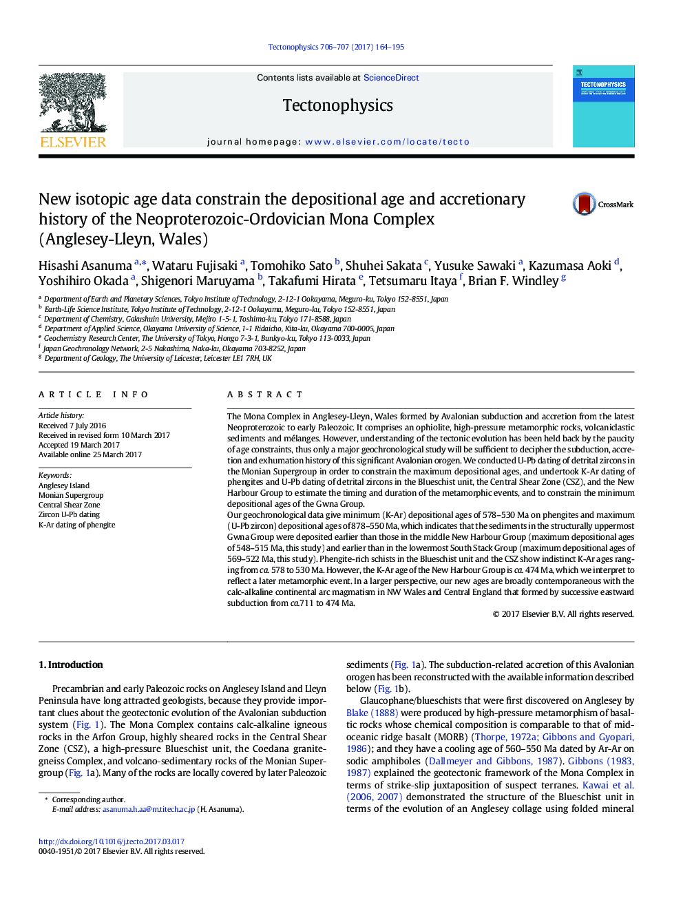 New isotopic age data constrain the depositional age and accretionary history of the Neoproterozoic-Ordovician Mona Complex (Anglesey-Lleyn, Wales)