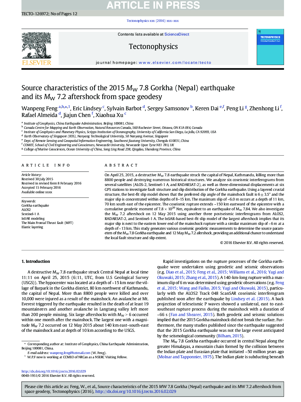 Source characteristics of the 2015 MW 7.8 Gorkha (Nepal) earthquake and its MW 7.2 aftershock from space geodesy