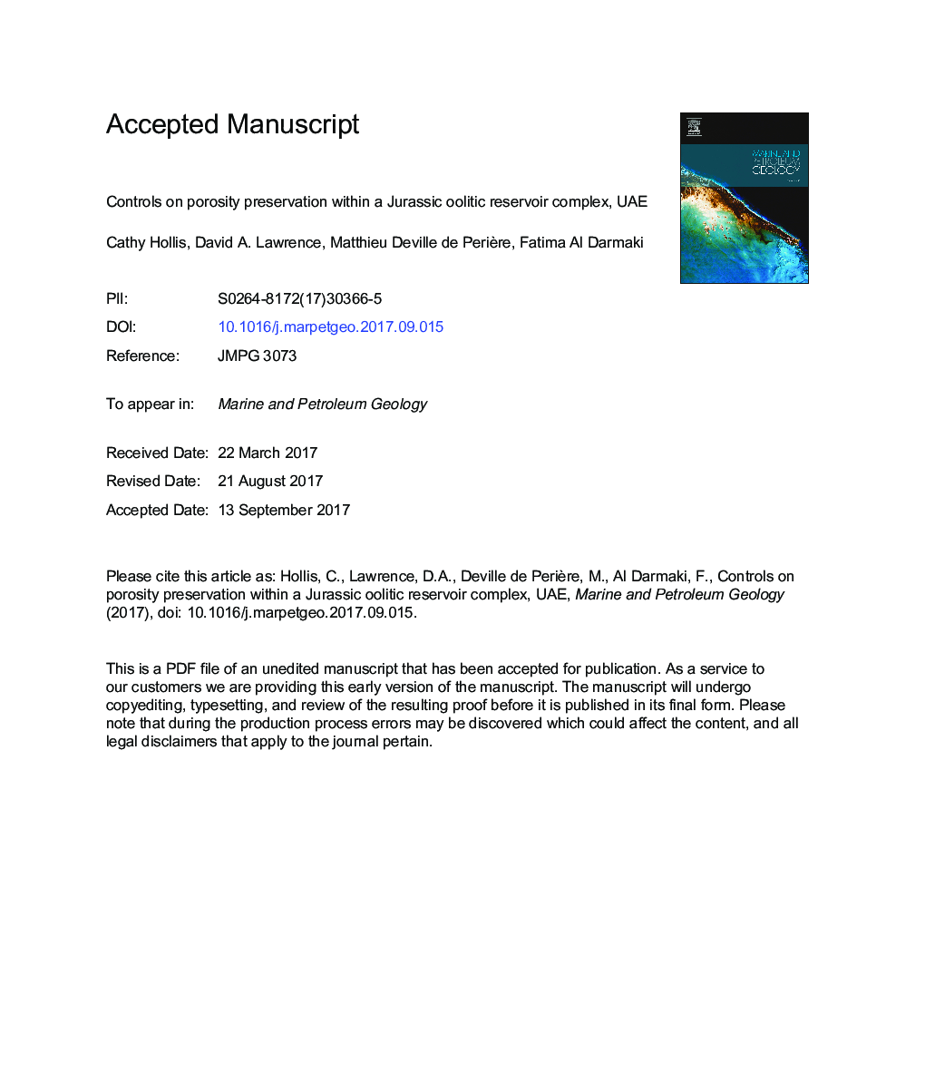 Controls on porosity preservation within a Jurassic oolitic reservoir complex, UAE