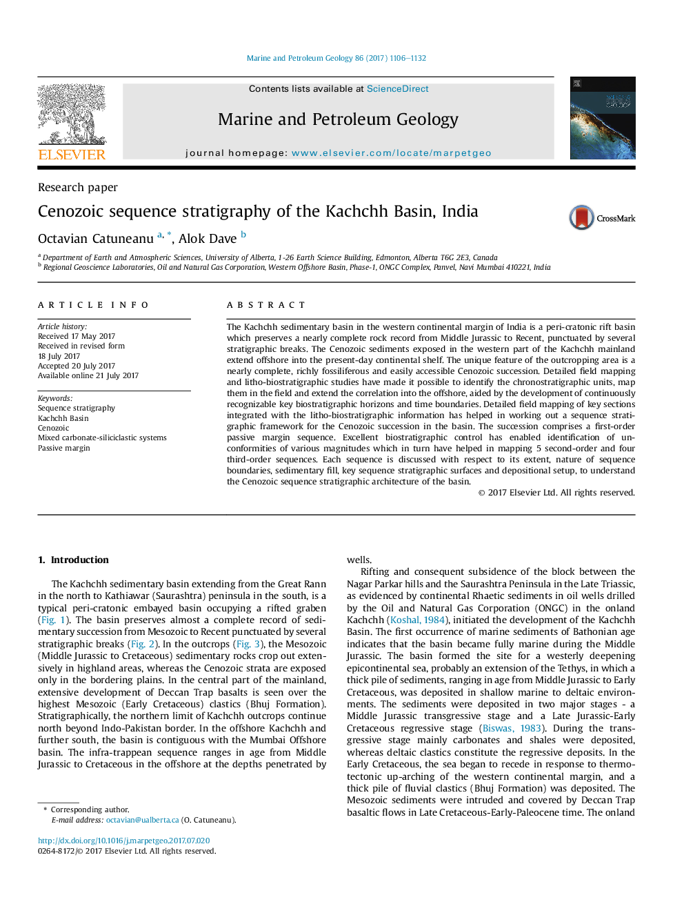 Cenozoic sequence stratigraphy of the Kachchh Basin, India