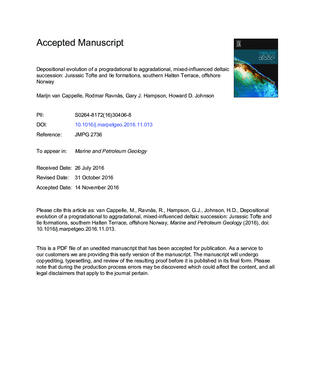 Depositional evolution of a progradational to aggradational, mixed-influenced deltaic succession: Jurassic Tofte and Ile formations, southern Halten Terrace, offshore Norway