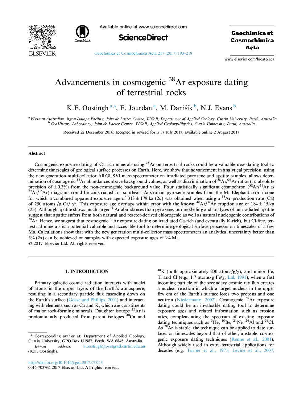 Advancements in cosmogenic 38Ar exposure dating of terrestrial rocks