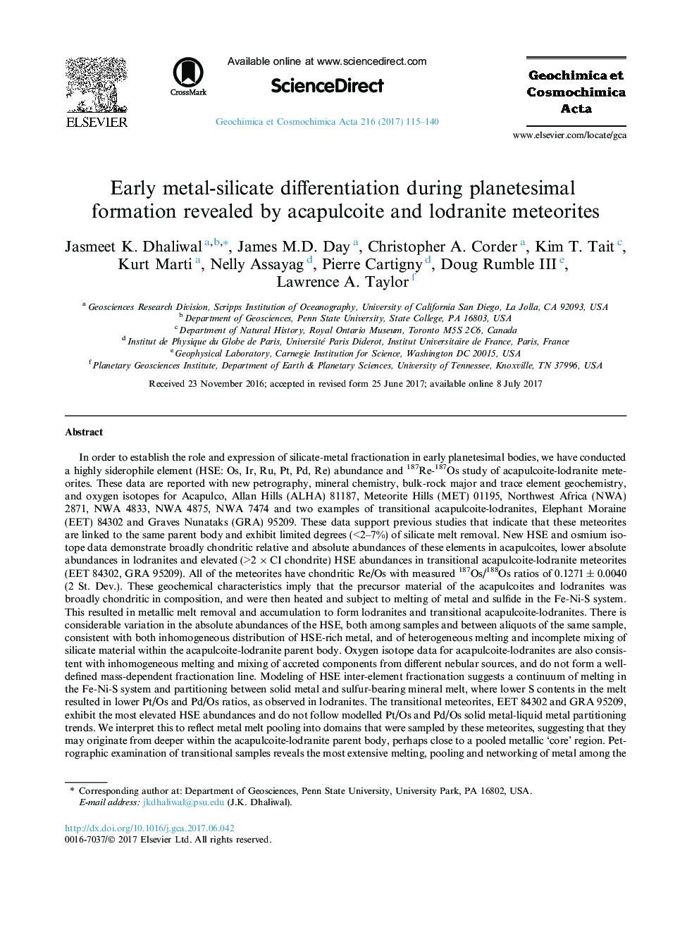 Early metal-silicate differentiation during planetesimal formation revealed by acapulcoite and lodranite meteorites