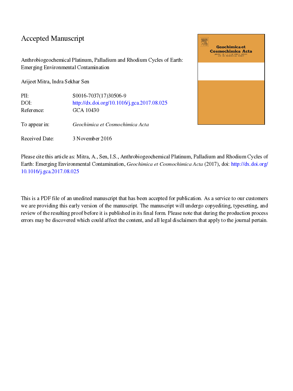 Anthrobiogeochemical platinum, palladium and rhodium cycles of earth: Emerging environmental contamination