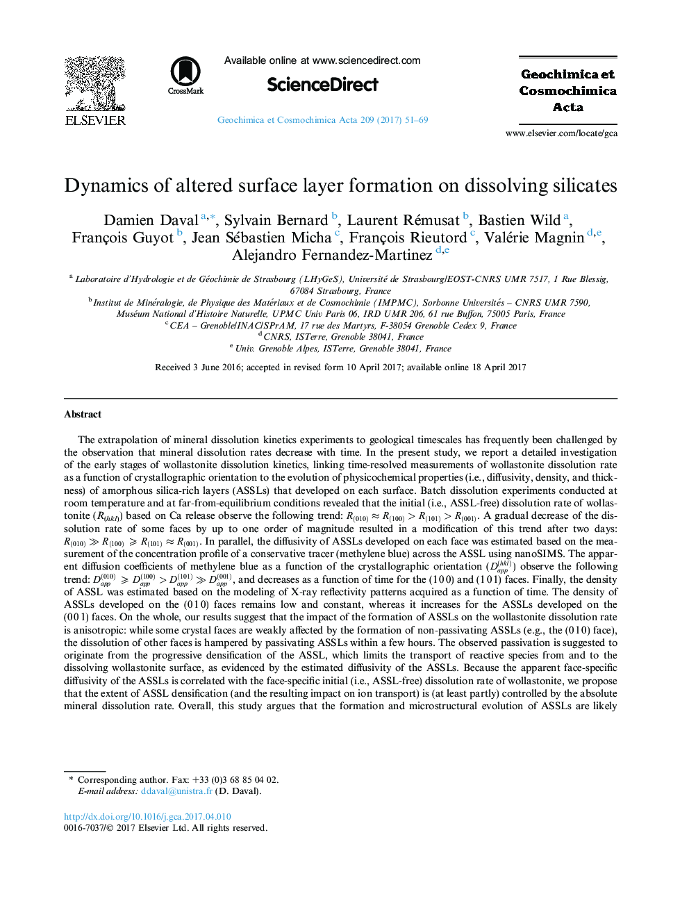 Dynamics of altered surface layer formation on dissolving silicates