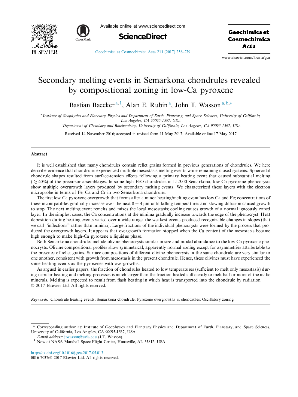 Secondary melting events in Semarkona chondrules revealed by compositional zoning in low-Ca pyroxene