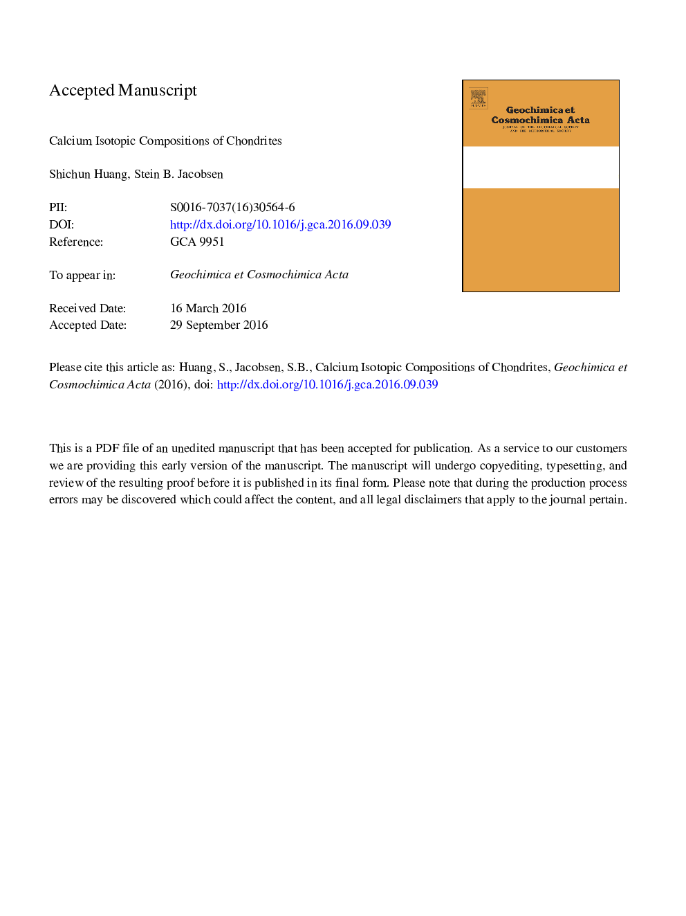 Calcium isotopic compositions of chondrites