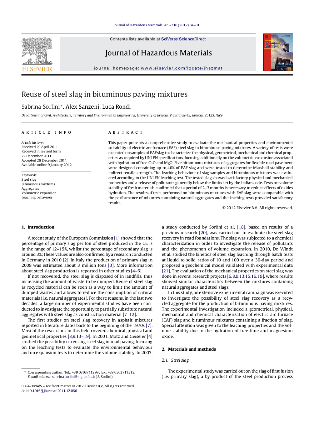 Reuse of steel slag in bituminous paving mixtures