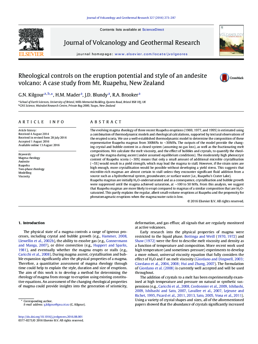 Rheological controls on the eruption potential and style of an andesite volcano: A case study from Mt. Ruapehu, New Zealand