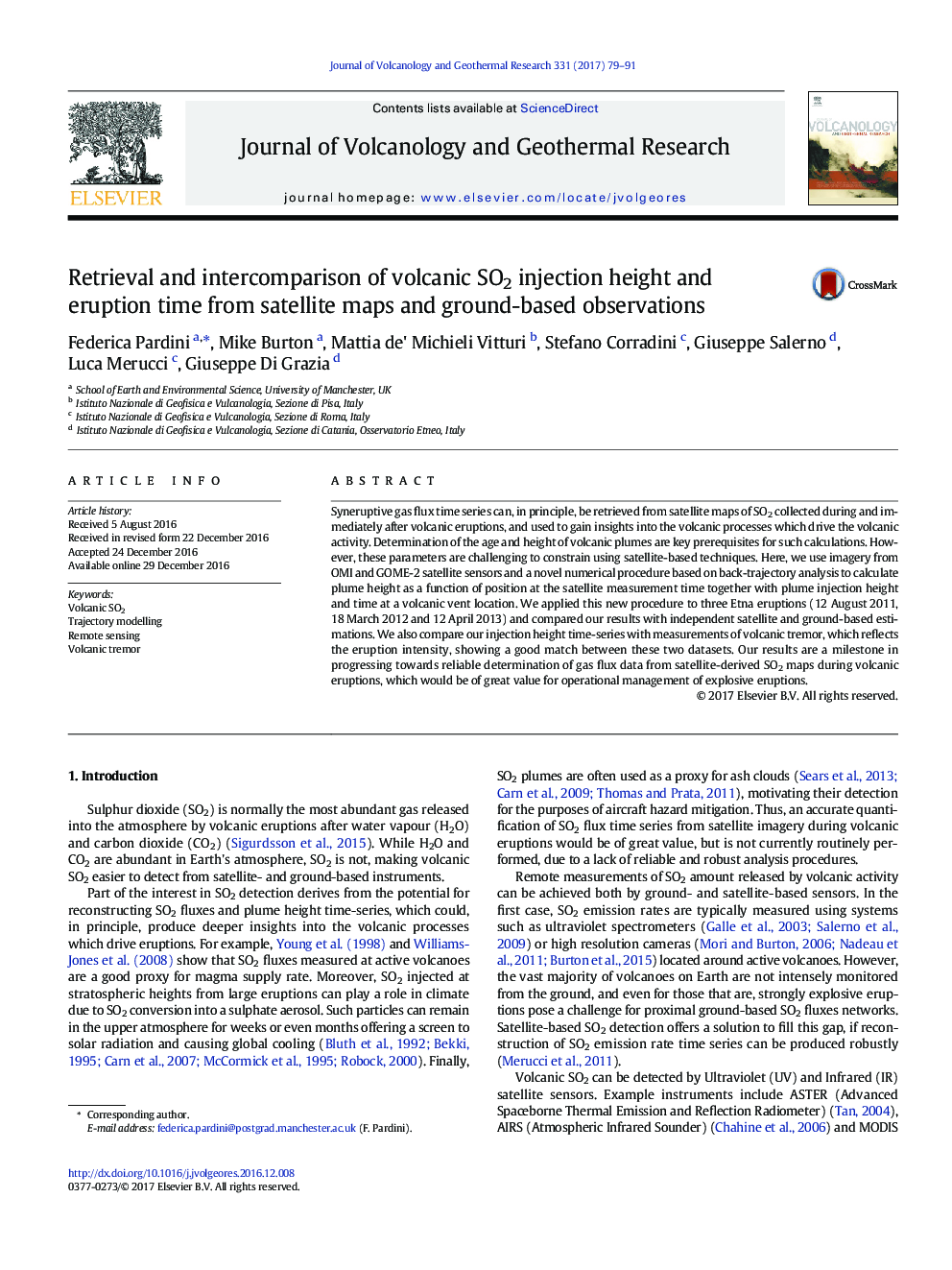 Retrieval and intercomparison of volcanic SO2 injection height and eruption time from satellite maps and ground-based observations