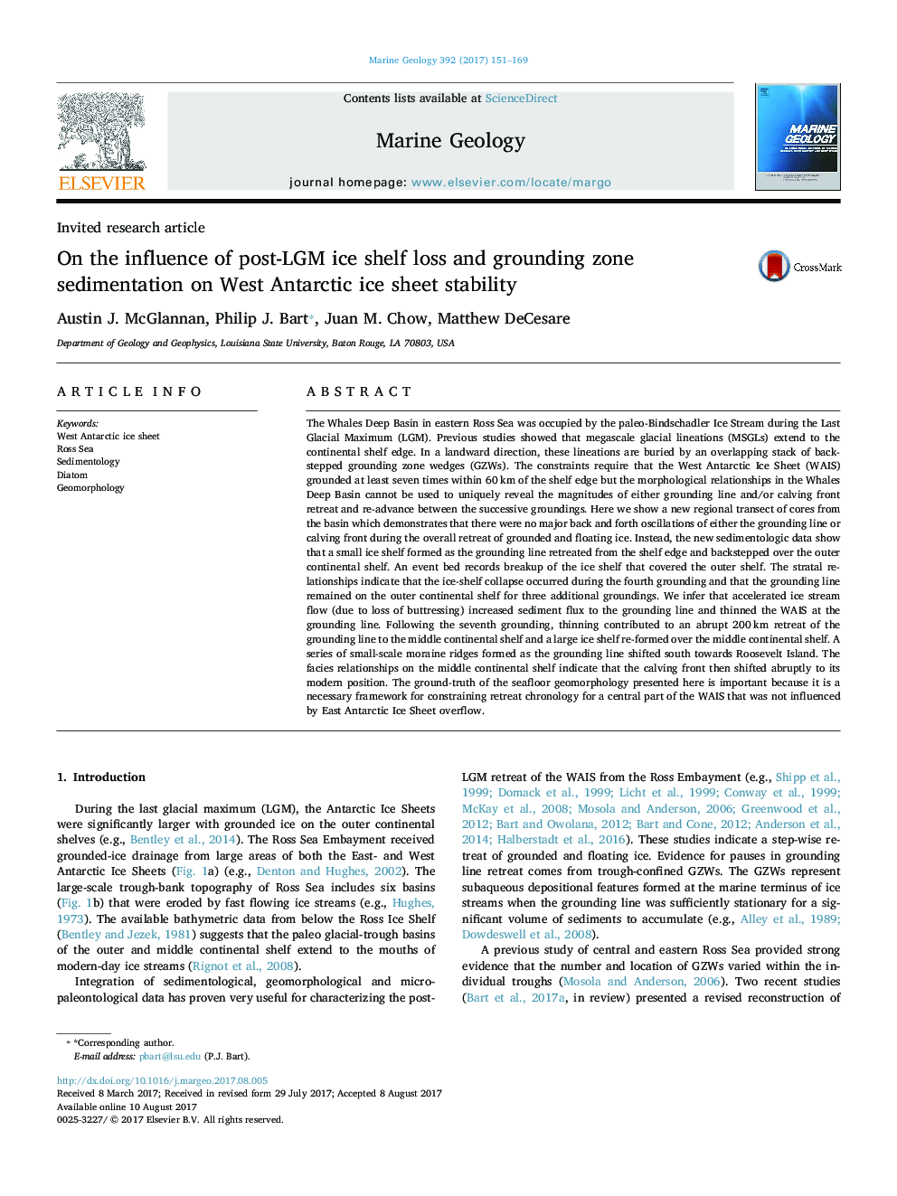 On the influence of post-LGM ice shelf loss and grounding zone sedimentation on West Antarctic ice sheet stability