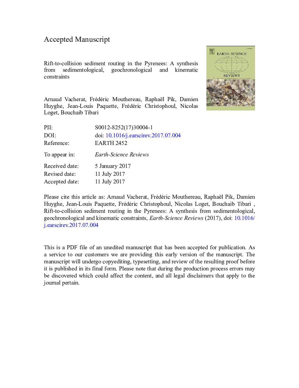Rift-to-collision sediment routing in the Pyrenees: A synthesis from sedimentological, geochronological and kinematic constraints