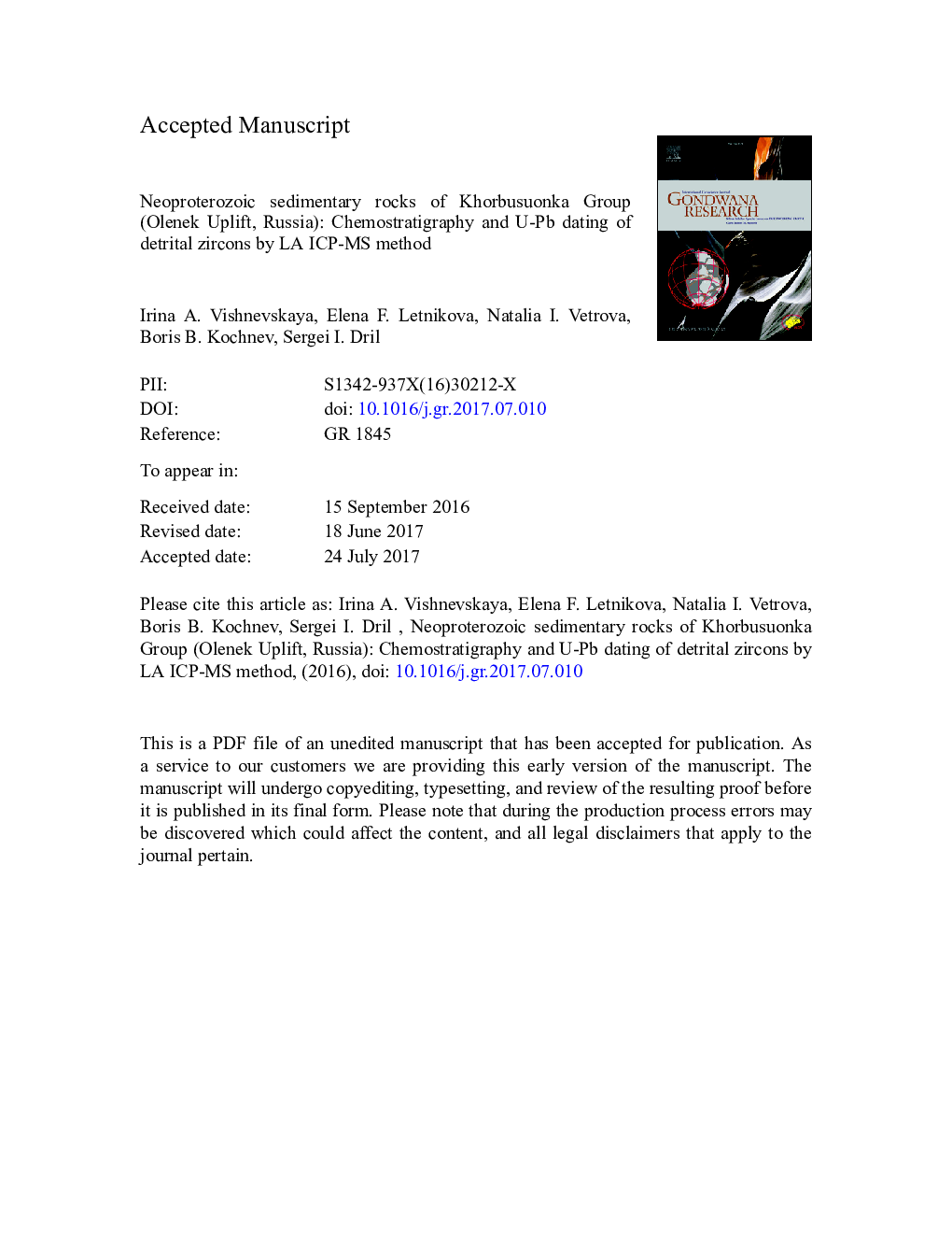 Chemostratigraphy and detrital zircon geochronology of the Neoproterozoic Khorbusuonka Group, Olenek Uplift, Northeastern Siberian platform