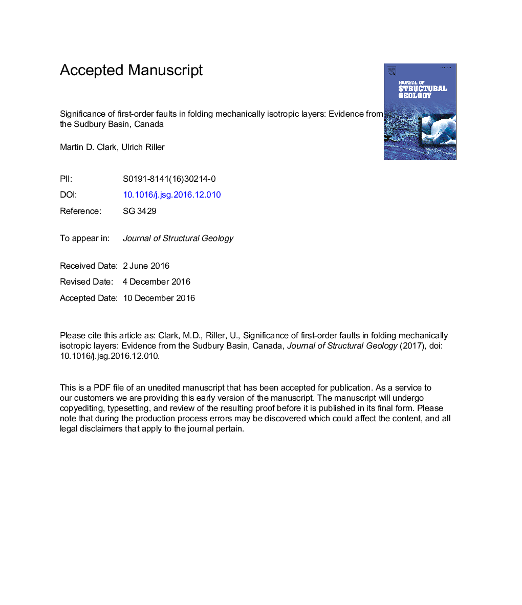 اهمیت گسل های مرتبه اول در لایه های ایزوتروپیک مکانیکی تاشو: شواهد از حوض سودبیر، کانادا