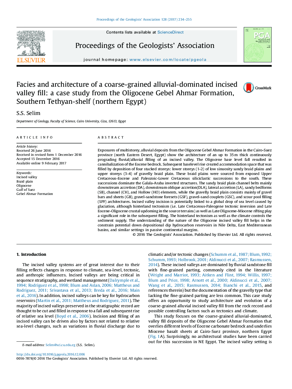 Facies and architecture of a coarse-grained alluvial-dominated incised valley fill: a case study from the Oligocene Gebel Ahmar Formation, Southern Tethyan-shelf (northern Egypt)