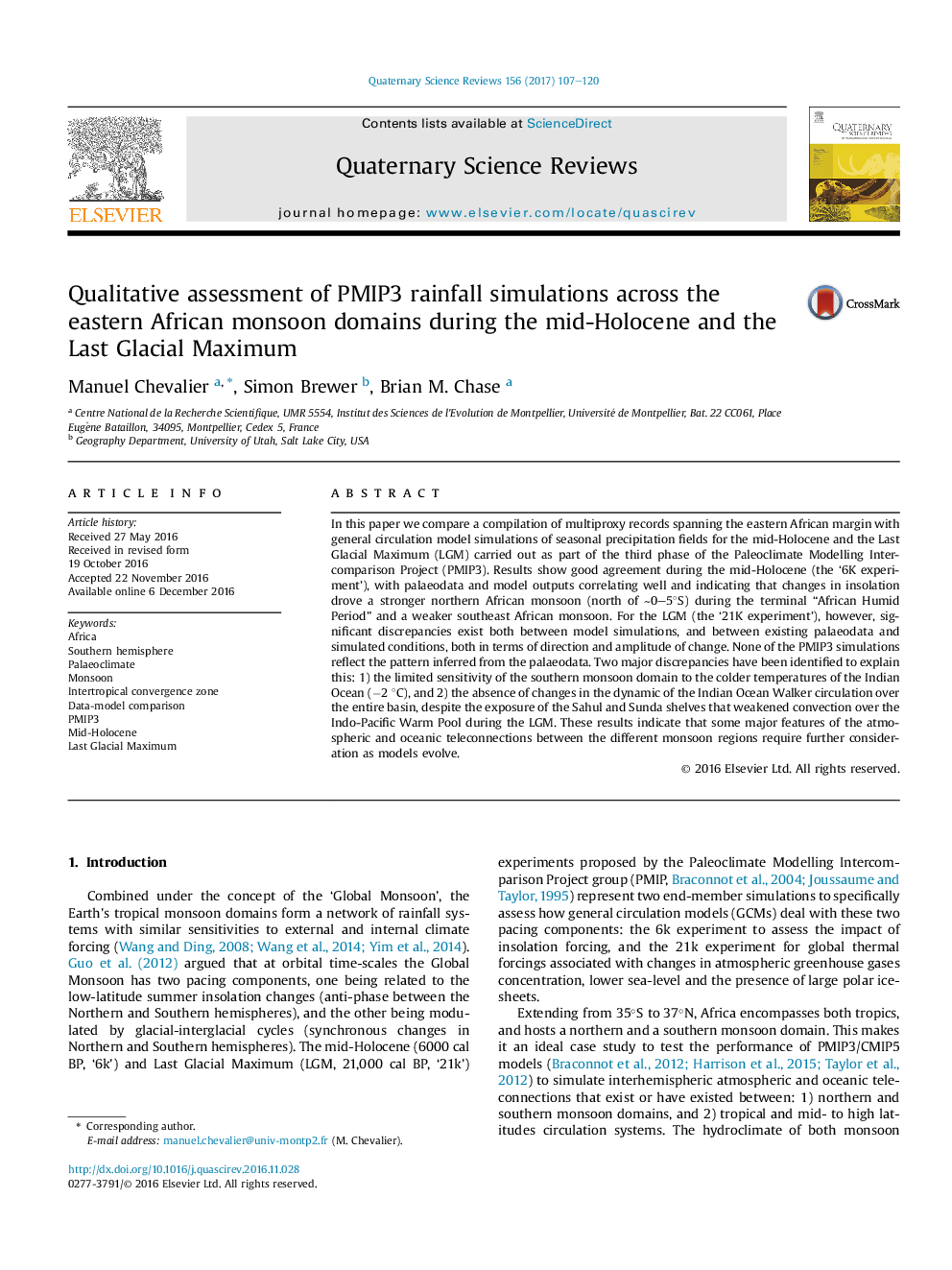 Qualitative assessment of PMIP3 rainfall simulations across the eastern African monsoon domains during the mid-Holocene and the Last Glacial Maximum