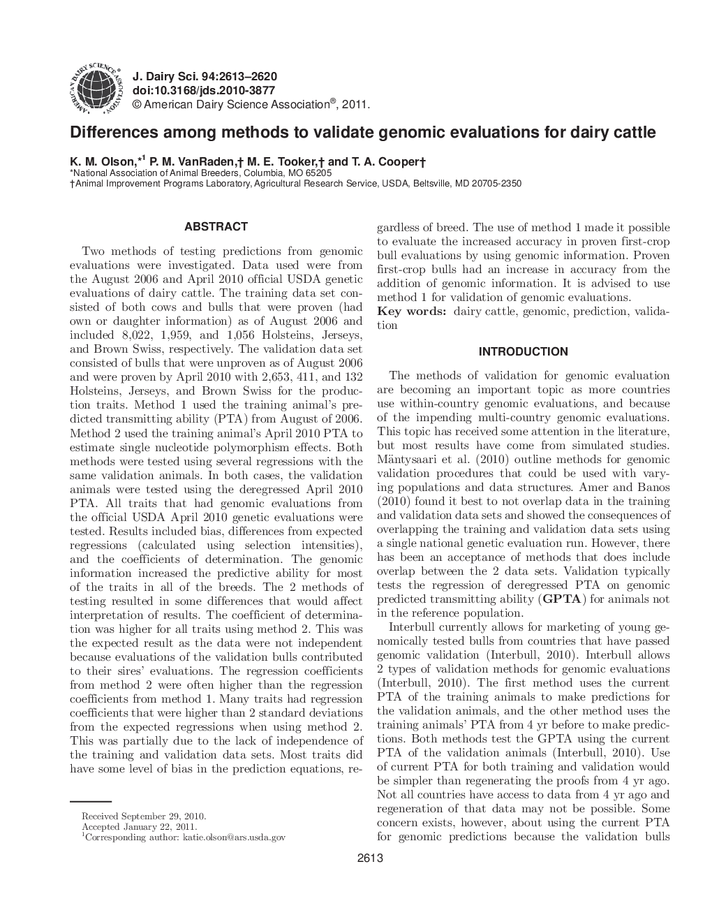 Differences among methods to validate genomic evaluations for dairy cattle