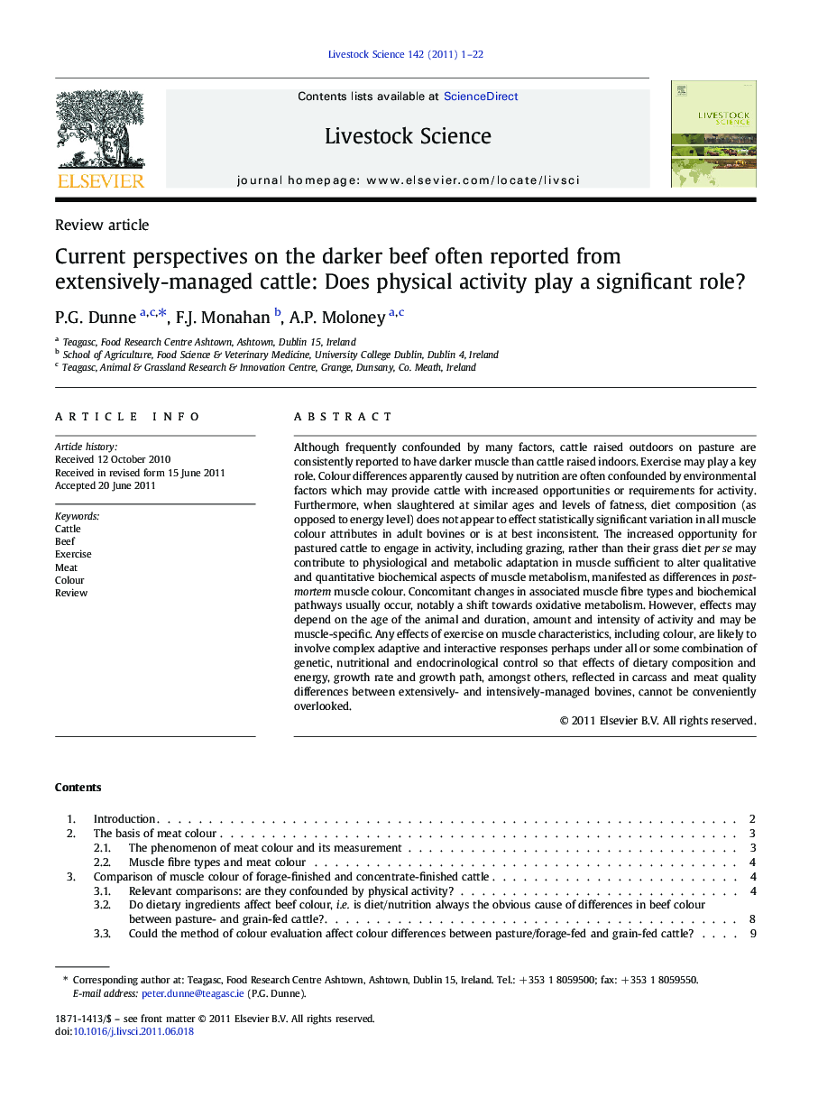 Current perspectives on the darker beef often reported from extensively-managed cattle: Does physical activity play a significant role?