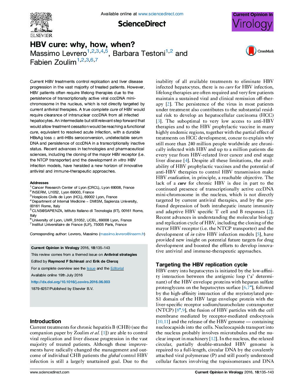 HBV cure: why, how, when?