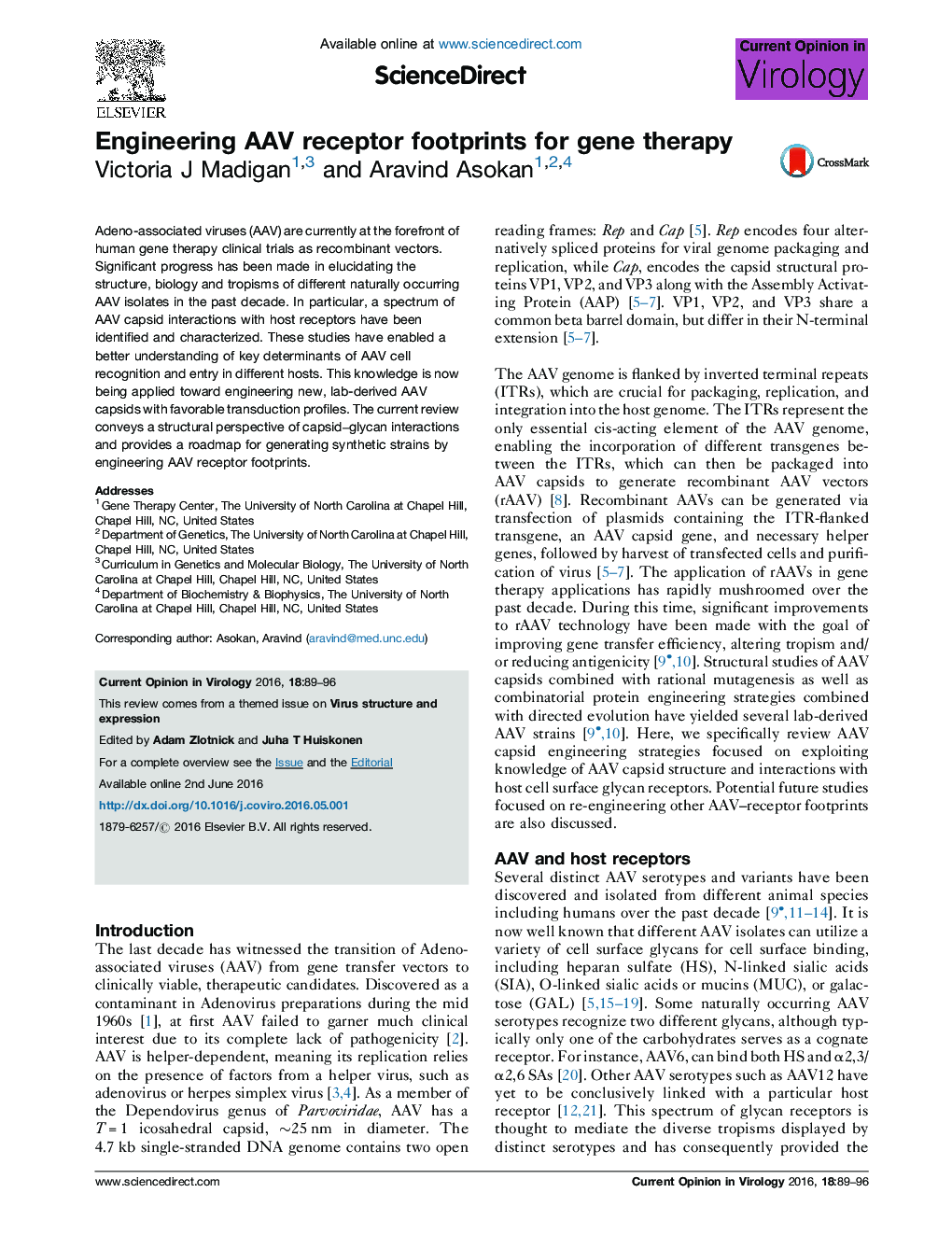 Engineering AAV receptor footprints for gene therapy