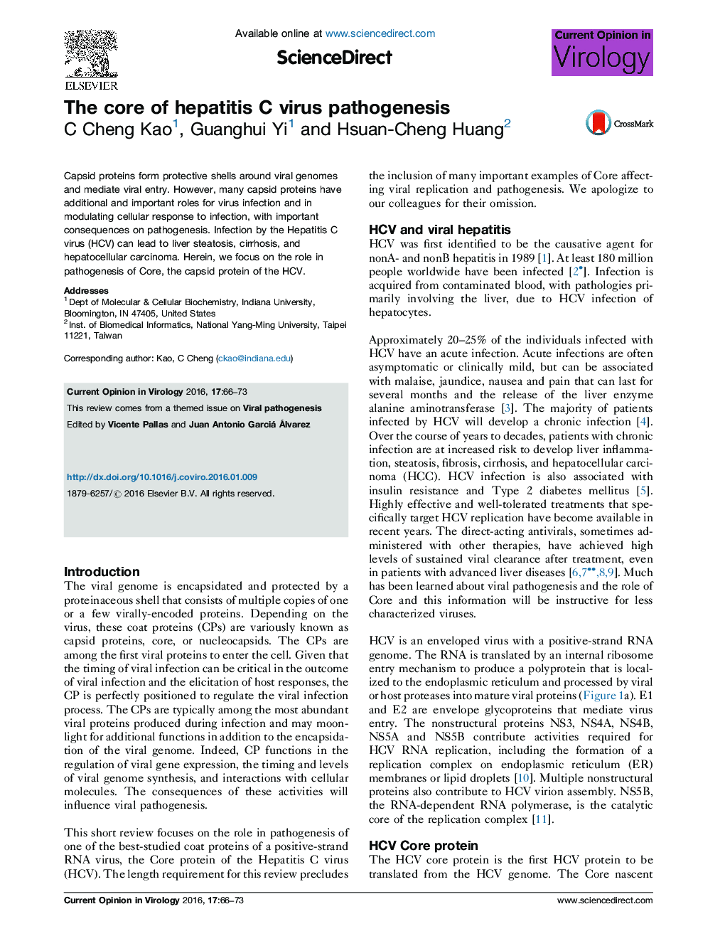 The core of hepatitis C virus pathogenesis