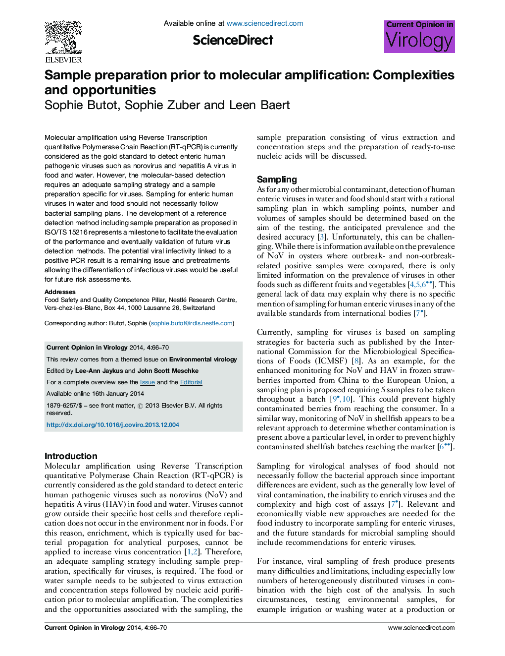 Sample preparation prior to molecular amplification: Complexities and opportunities