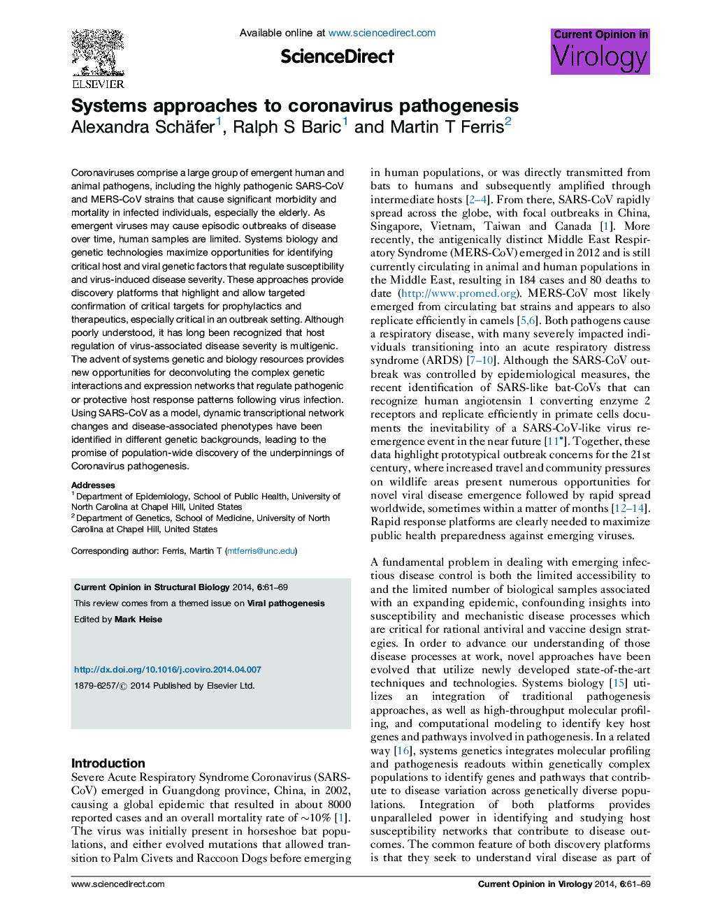 Systems approaches to coronavirus pathogenesis