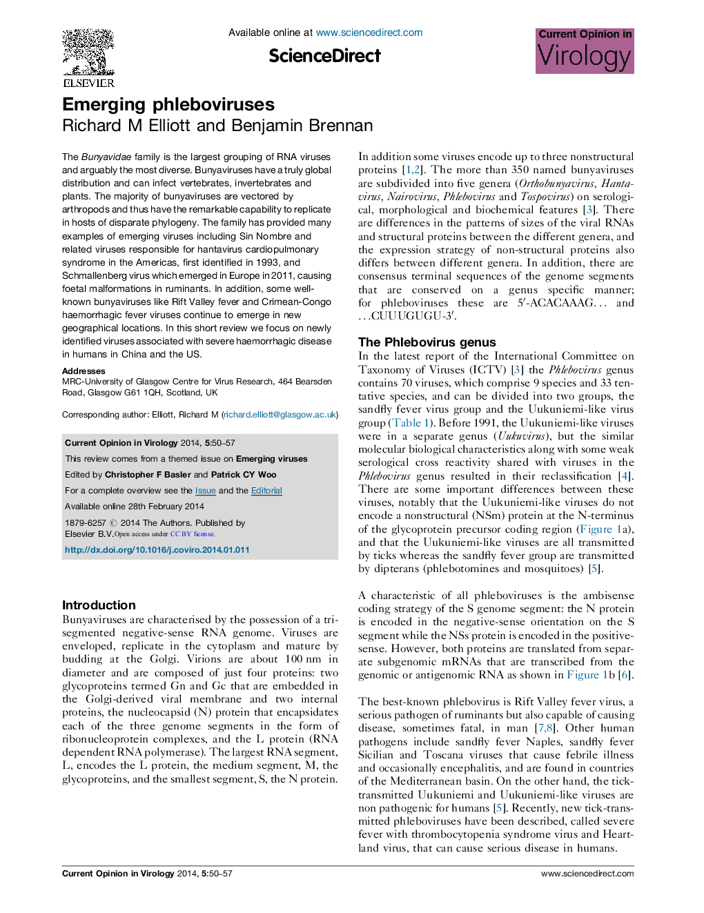 Emerging phleboviruses