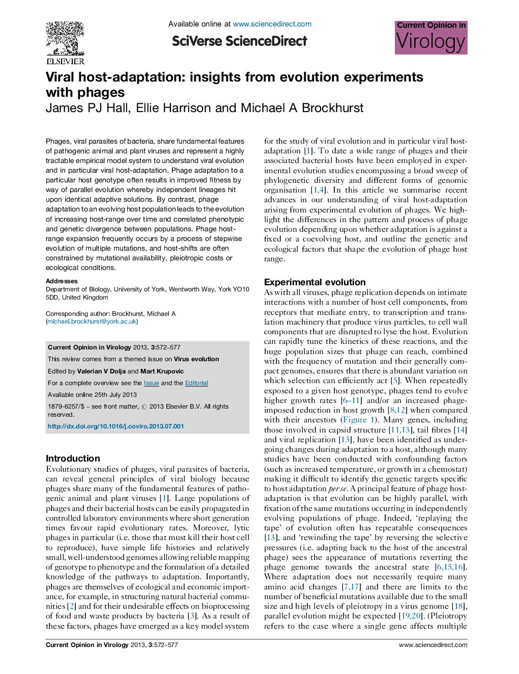 Viral host-adaptation: insights from evolution experiments with phages