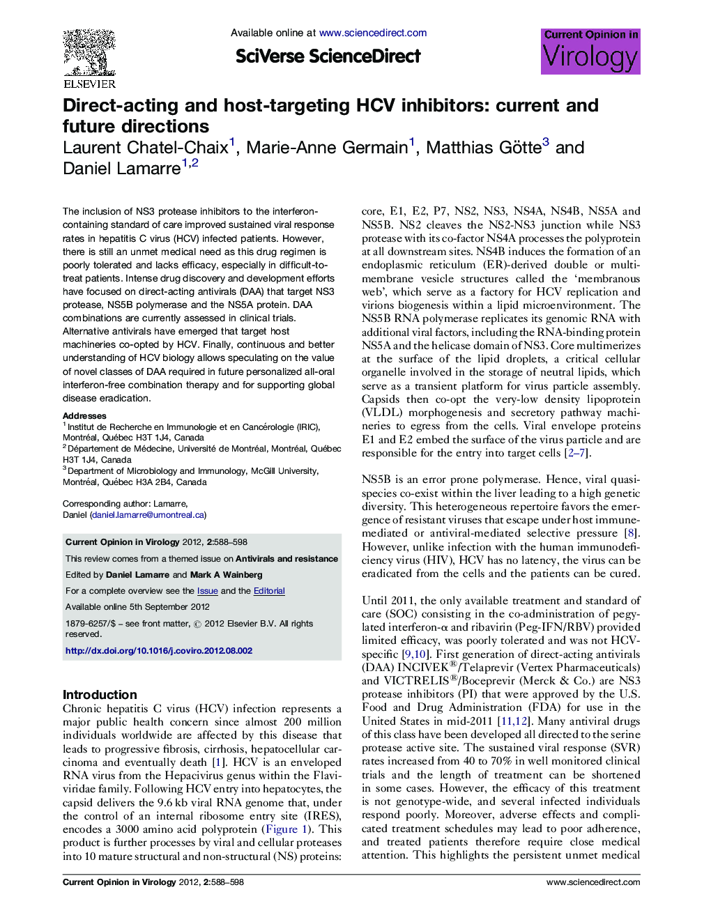 Direct-acting and host-targeting HCV inhibitors: current and future directions