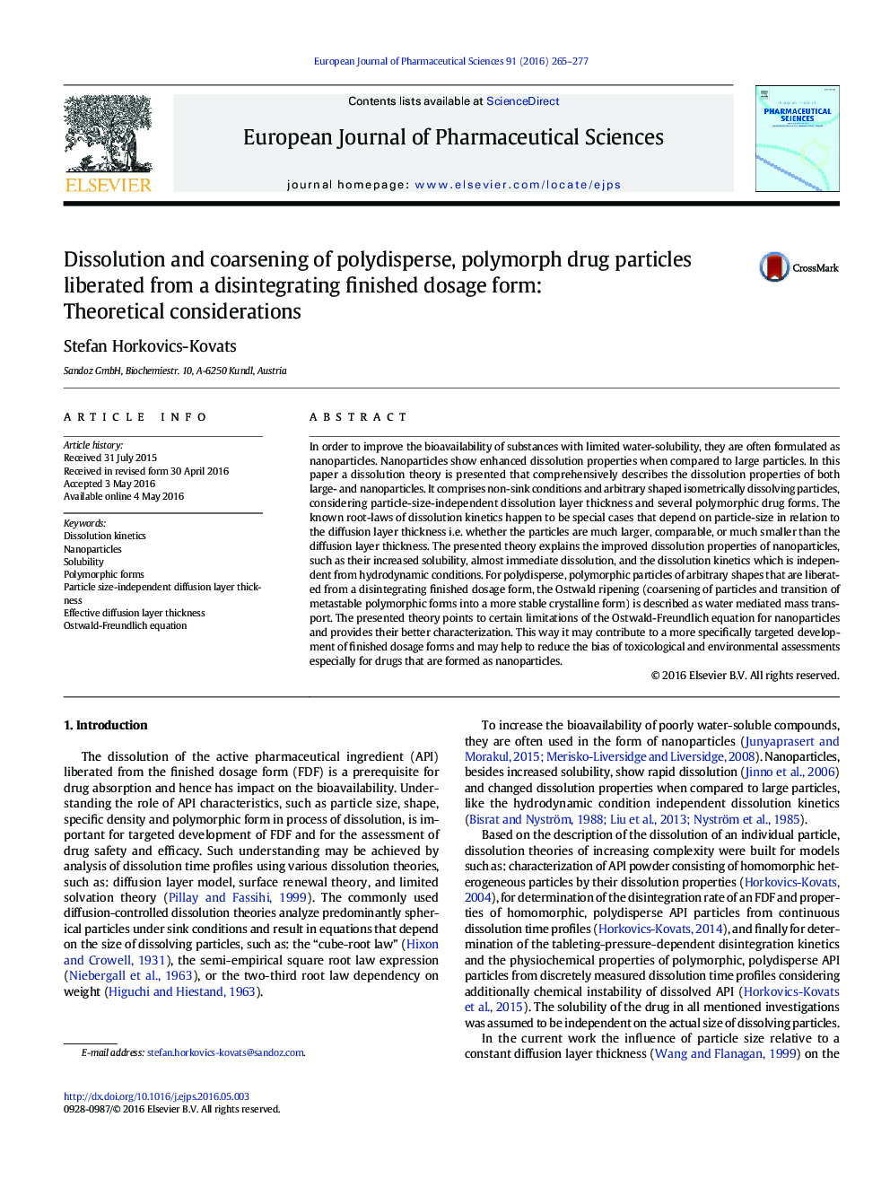 Dissolution and coarsening of polydisperse, polymorph drug particles liberated from a disintegrating finished dosage form: Theoretical considerations