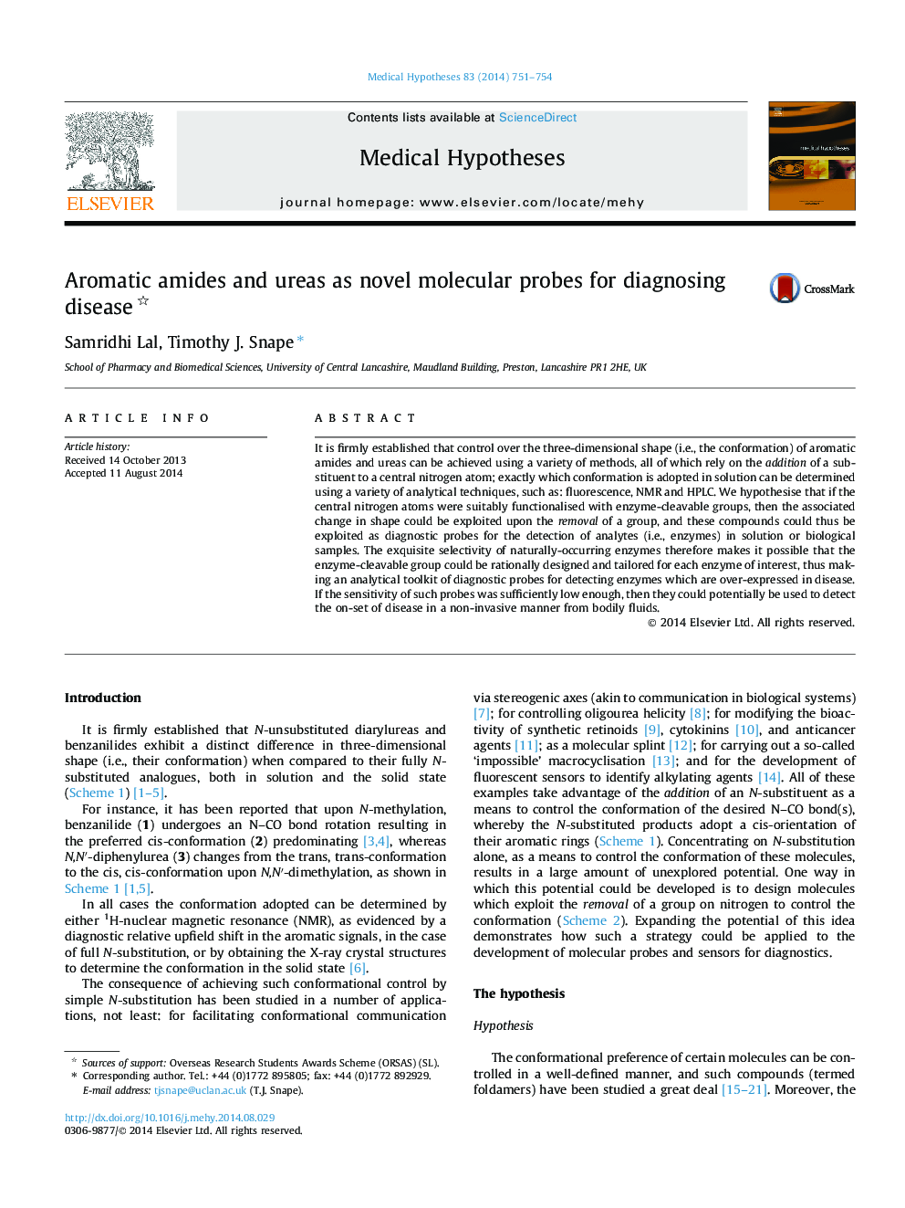 Aromatic amides and ureas as novel molecular probes for diagnosing disease