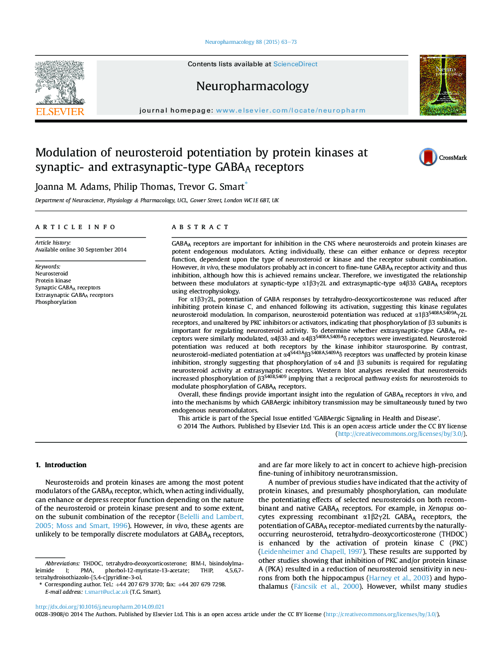 Modulation of neurosteroid potentiation by protein kinases at synaptic- and extrasynaptic-type GABAA receptors