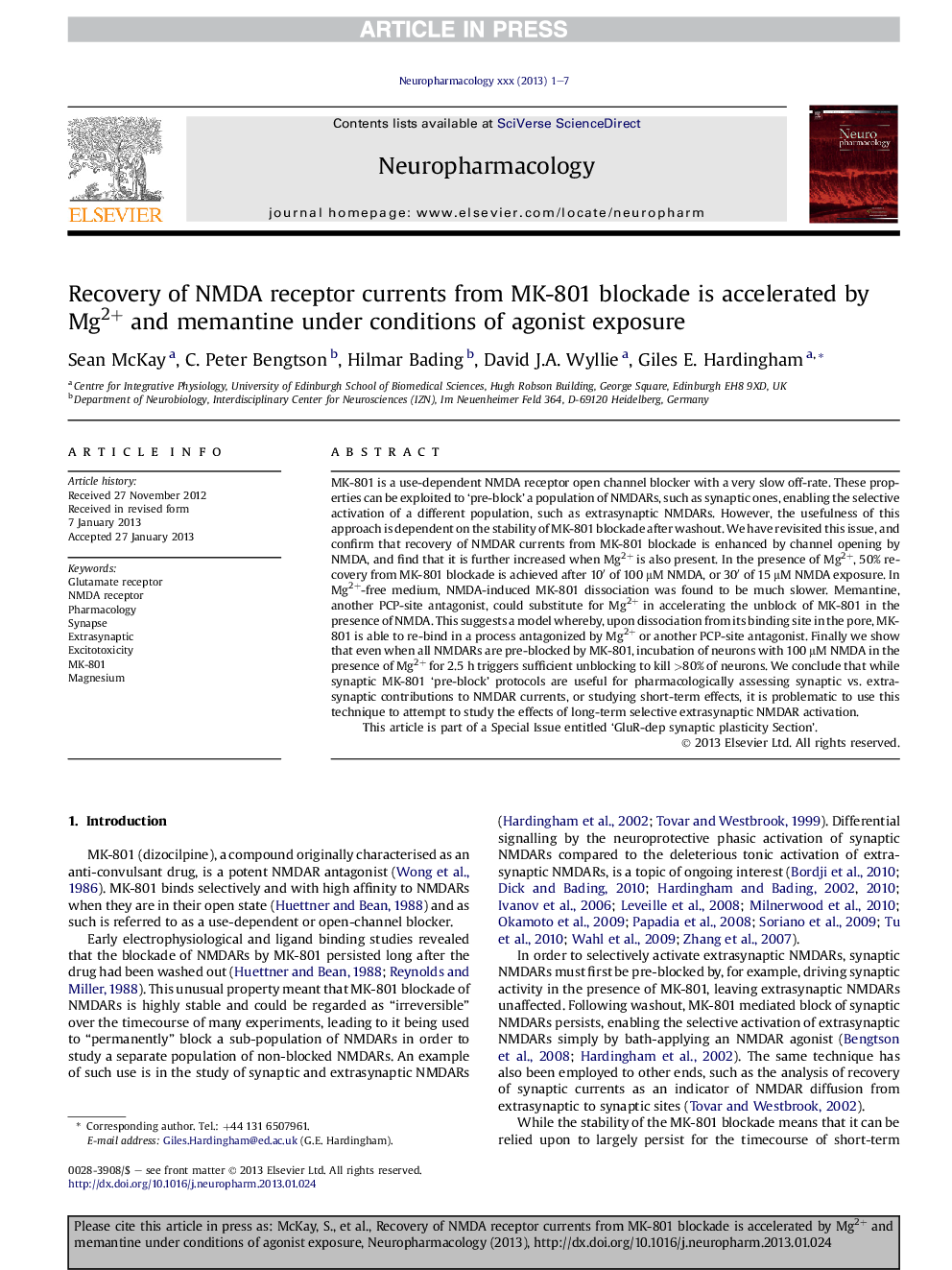 Recovery of NMDA receptor currents from MK-801 blockade is accelerated by Mg2+ and memantine under conditions of agonist exposure