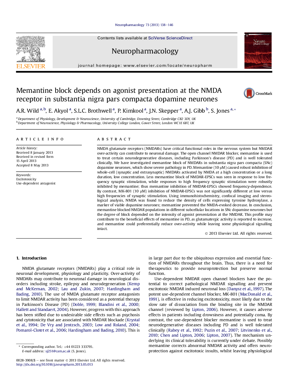 Memantine block depends on agonist presentation at the NMDA receptor in substantia nigra pars compacta dopamine neurones